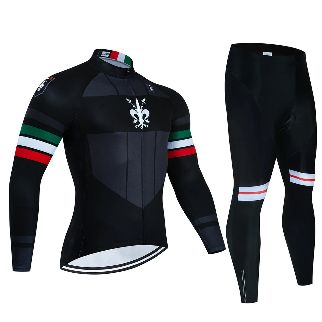 Warm Winter Thermal Fleece Cycling Jersey Sets Men Outdoor Riding MTB Ropa Ciclismo Bib Pants Set Pro Team Cycling Clothing 2025