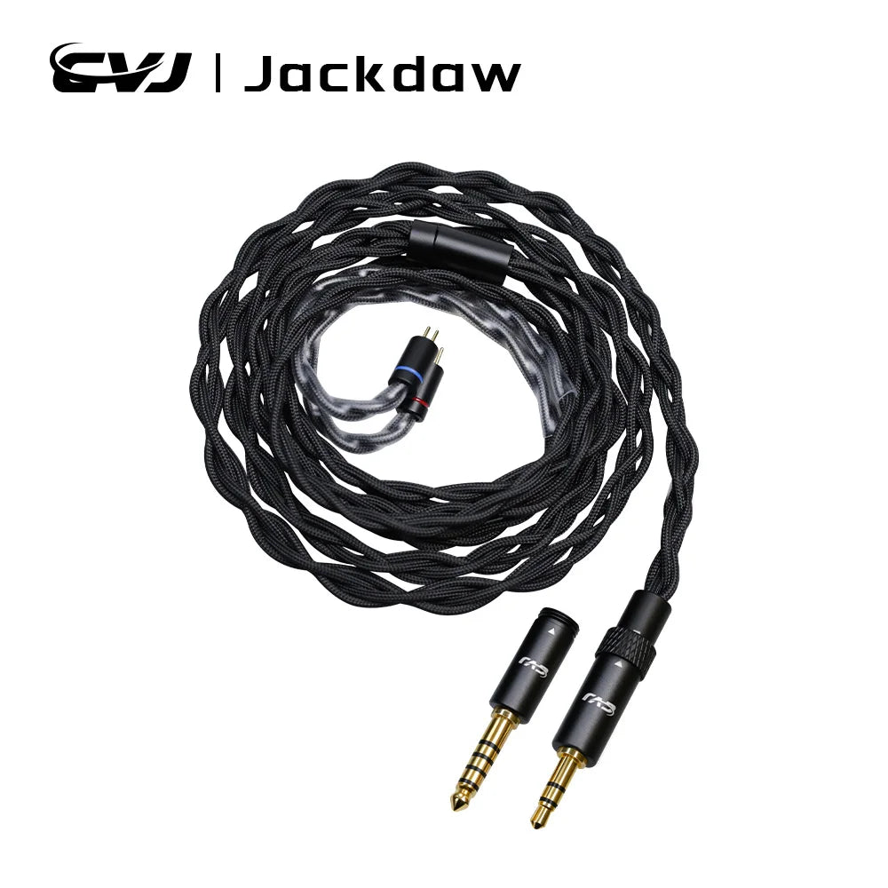 CVJ Jackdaw OFC earphone cable 1.25m 0.78mm 2-pin, 3.5mm + 4.4mm plugs