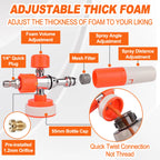 Pressure Washer Upgraded Foam Cannon for 1/4” Quick Connector with 360°Adjustable Spray Nozzle, 1L Foam Cannon Soap Dispenser