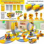 Children Electric Magical Flexible Track Toy Car Engineering Car Kids Educational Toys Train Toys for Children Birthday Gift