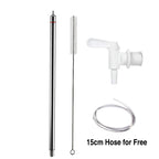 Elecqueen Spring Loaded Bottle Filler,Stainelss Steel Tip Bottling Wand with 3/8'' Tubing, Homebrew Large Traffic Beer Transfer