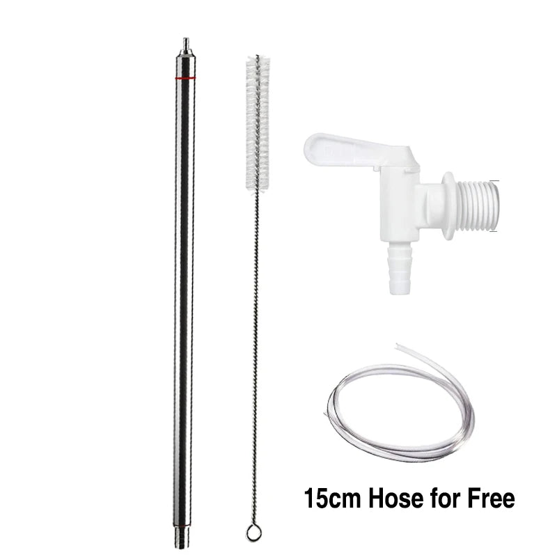 Elecqueen Spring Loaded Bottle Filler,Stainelss Steel Tip Bottling Wand with 3/8'' Tubing, Homebrew Large Traffic Beer Transfer