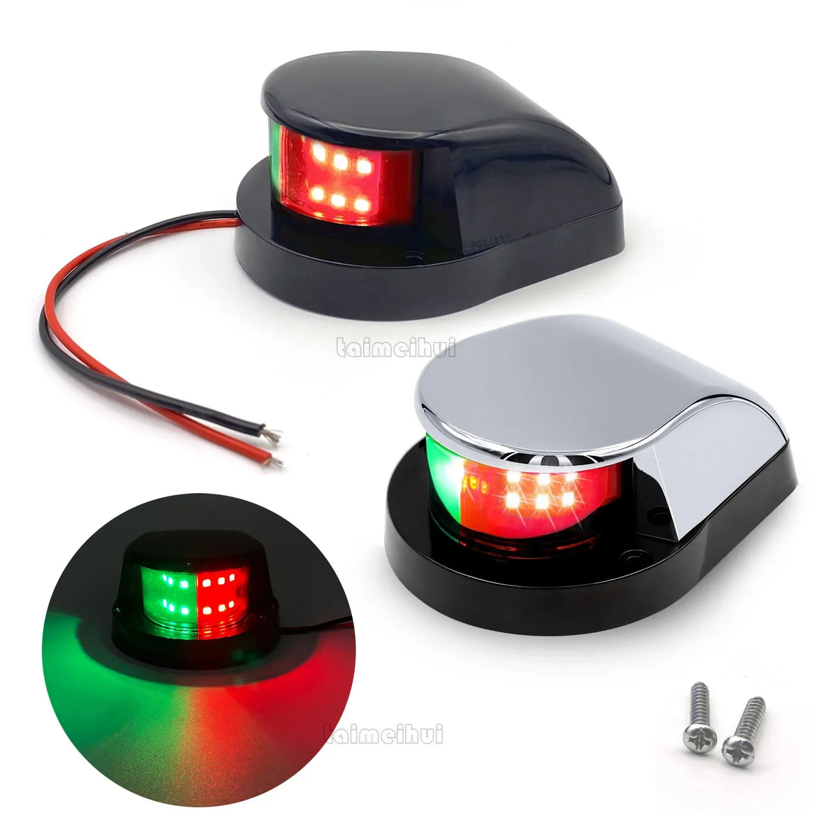Waterproof DC12V LED Boats Bow Navigation Light Red Green Stern Sailing Signal Lamp for Marine Yacht Warning Light Accessories