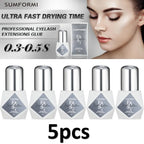 5 Bottles Gollee Eyelashes Extension Glue 7-9 Week Long Lasting Grafting Lashes Glue 0.3-1s Quick Drying  Black Glue Latex Free