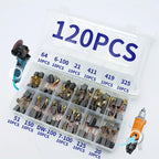 120-Piece Carbon Brush Combination Set, Carbon Brushes for Home Renovation Power Tools in 12 Sizes to Choose From, Suitable for Angle Grinders, Impact Drills, Electric Drills, Electric Hammers, and Circular Saws for Repair and Replacement Parts.