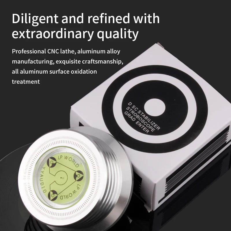 YYAUDIO Universal 50Hz LP Vinyl Record Player Disc Turntable Stabilizer With Level Aluminum Alloy Weight ClampMusic Player