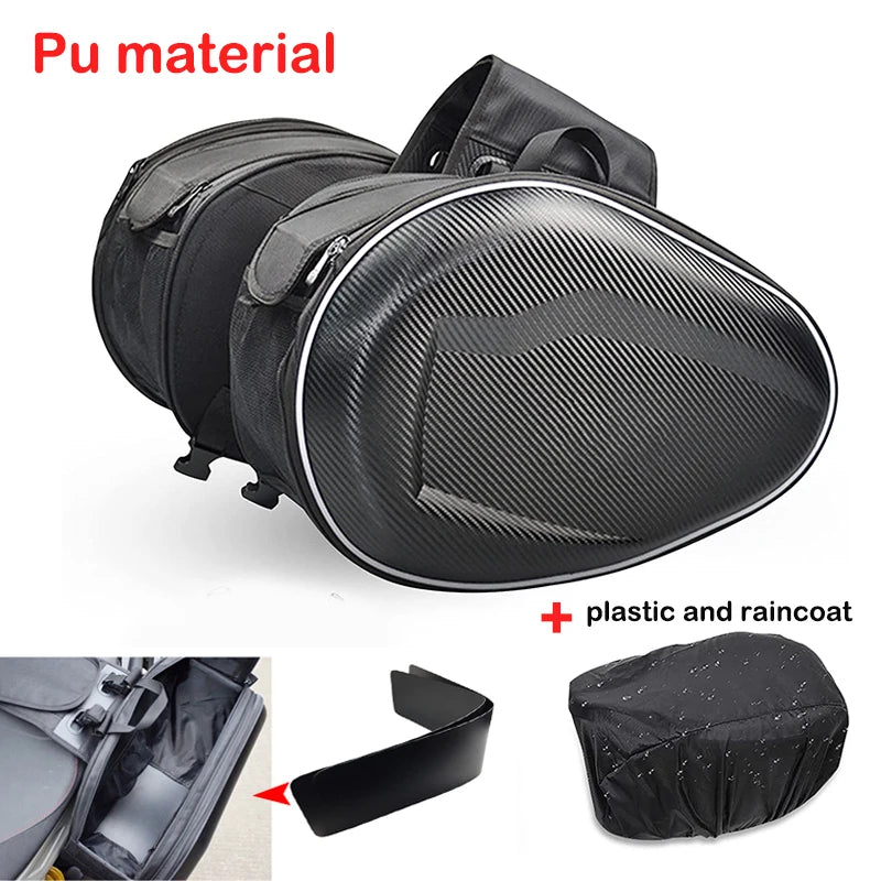 2PCS Universal fit Motorcycle Pannier Bags Luggage Saddle Bags Side Storage Fork Travel Pouch Box Motorcycle Side Helmet Riding