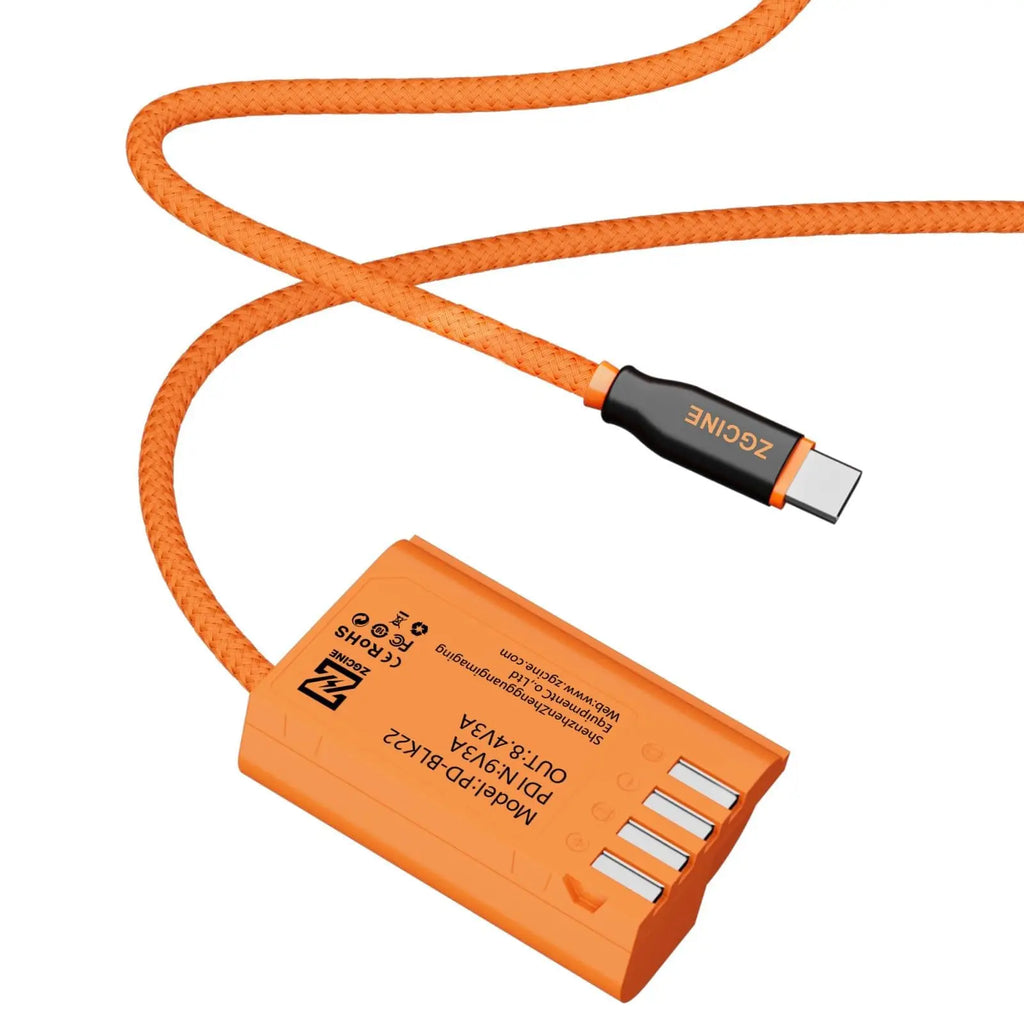 ZGCINE DMW-BLK22 Dummy Battery USB-C PD Cable 23.6in for Panasonic Lumix S5II/S5IIX