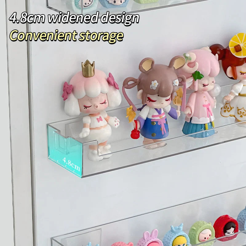 Acrylic Wall Mounted Display Shelf Rack, Clear Doll Storage Organizer, 1pc-10pcs