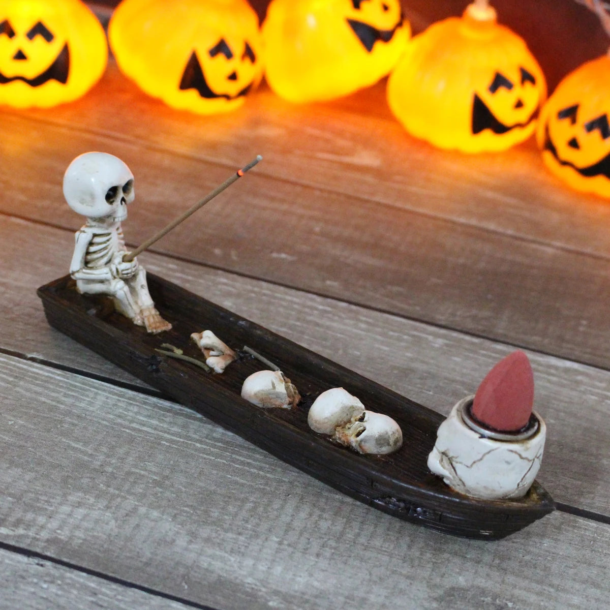 3-piece set of skeleton aromatherapy boat resin crafts, Halloween aromatherapy boat, fresh air fragrance, furniture, living room