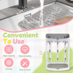 Baby Bottle Drying Rack Space Saving Countertop Holder Detachable Tray Baby Bottles Holder Organizer and Drying