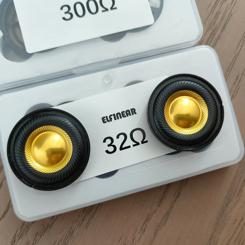 ELFINEAR CarbonGild 40 1Pair 40mm Carbon Fiber Gilded Dome Headphone Driver, 32Ω/300Ω Options