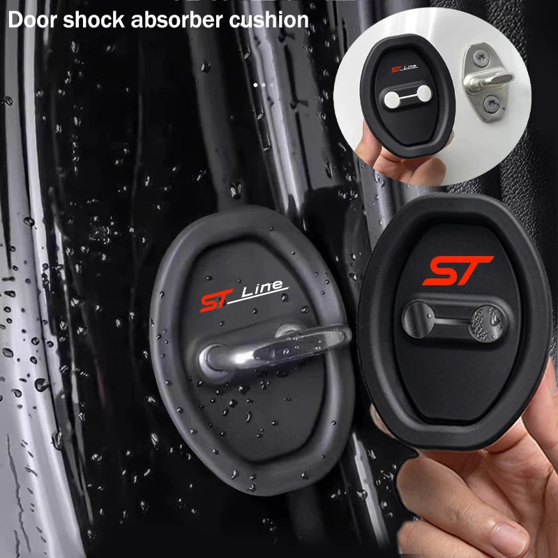 4 pcs Extendable Silicone Car Door Lock Covers Waterproof Rust-proof Protection For ST Line ST MK3 MK5 Puma Fiesta Focus MK4 Car