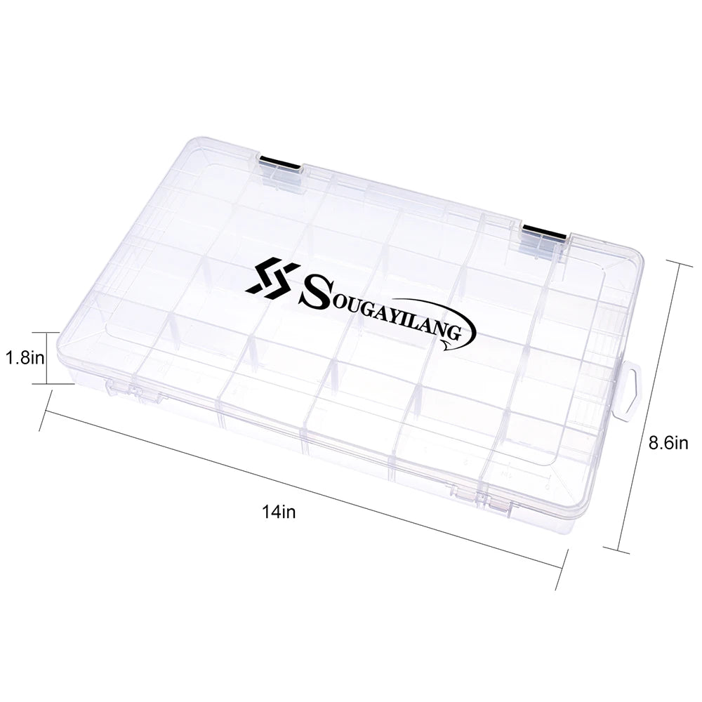 Sougayilang Fishing Tool Box 1/2/4pcs 3600 3700 Plastic Bait Storage Box Portable Fishing Tackle Suitable for A Variety of Bait