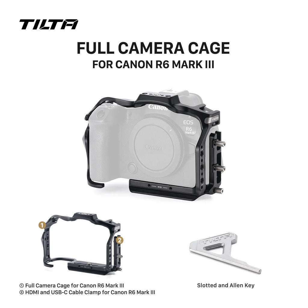 Tilta Camera Cage for Canon EOS R6 Mark III / R5 Mark II with cable clamp, top handle, Arca base