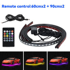 4IN1 LED Strip Car Bottom Underglow Light Flexible LED Underbody Light Auto Decorative Ambient Atmosphere Lamp DRL For Car 12V