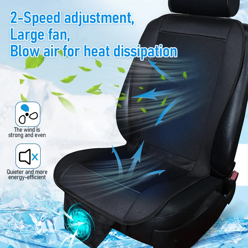 DC 12V 3D Spacer Car Summer Cool Air Seat Cushion With 8Fan Fast Blowing Ventilation Seat Cooling Pat Refrigerated Seat