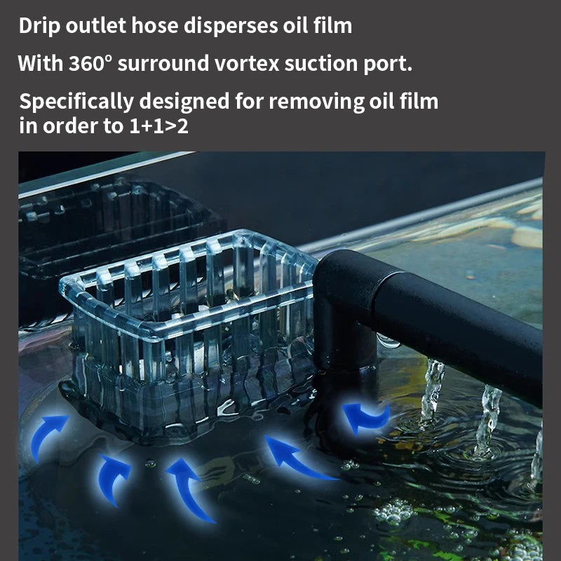 Fish Tank Oil Film Processor 3W Fish Tank Oil Removal Film 220V EU Plug 3cm Lift Floating Platform