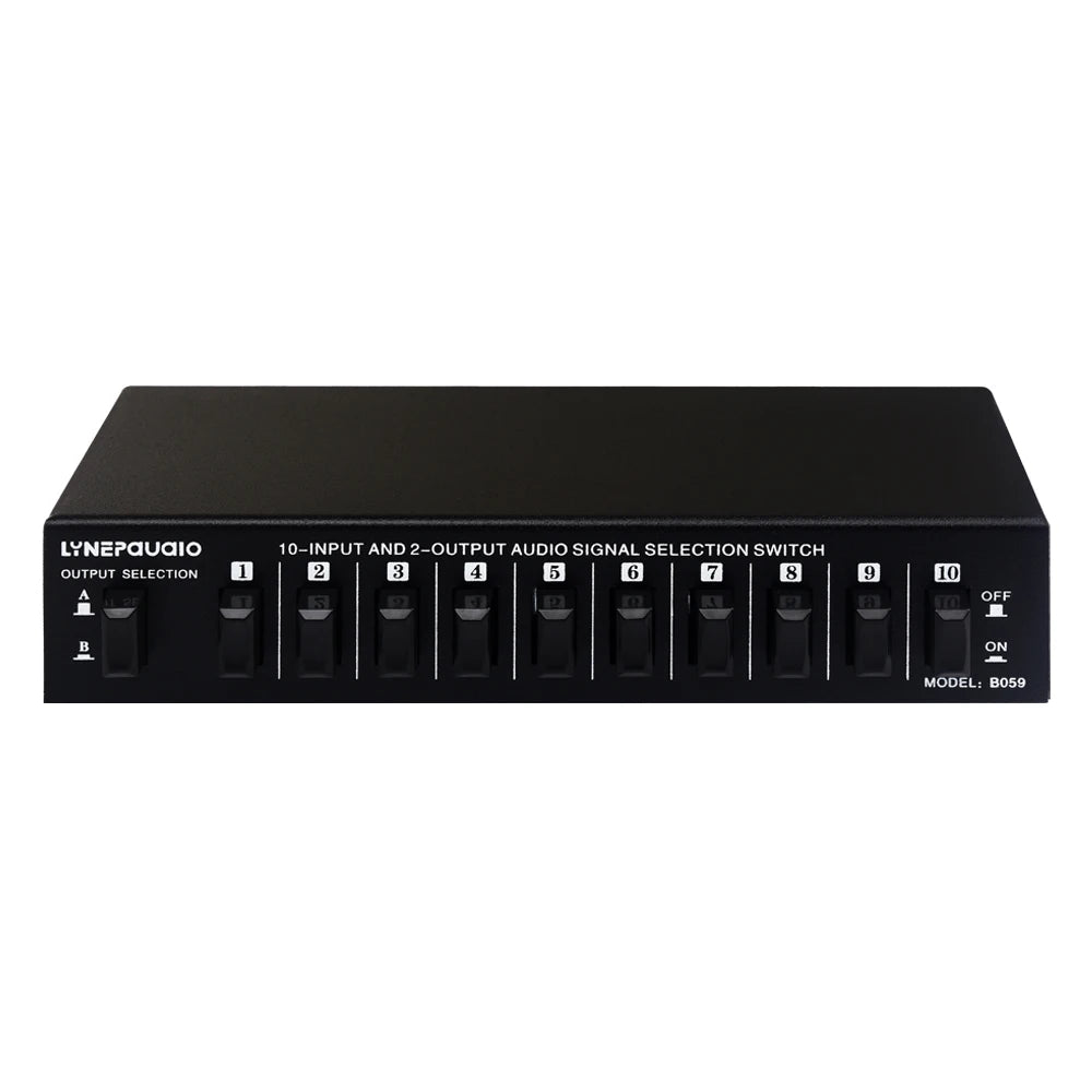 10-in 2 or 2-in 10-out audio signal selection switcher\audio switcher\speaker switcher\two-way switch RCA interface