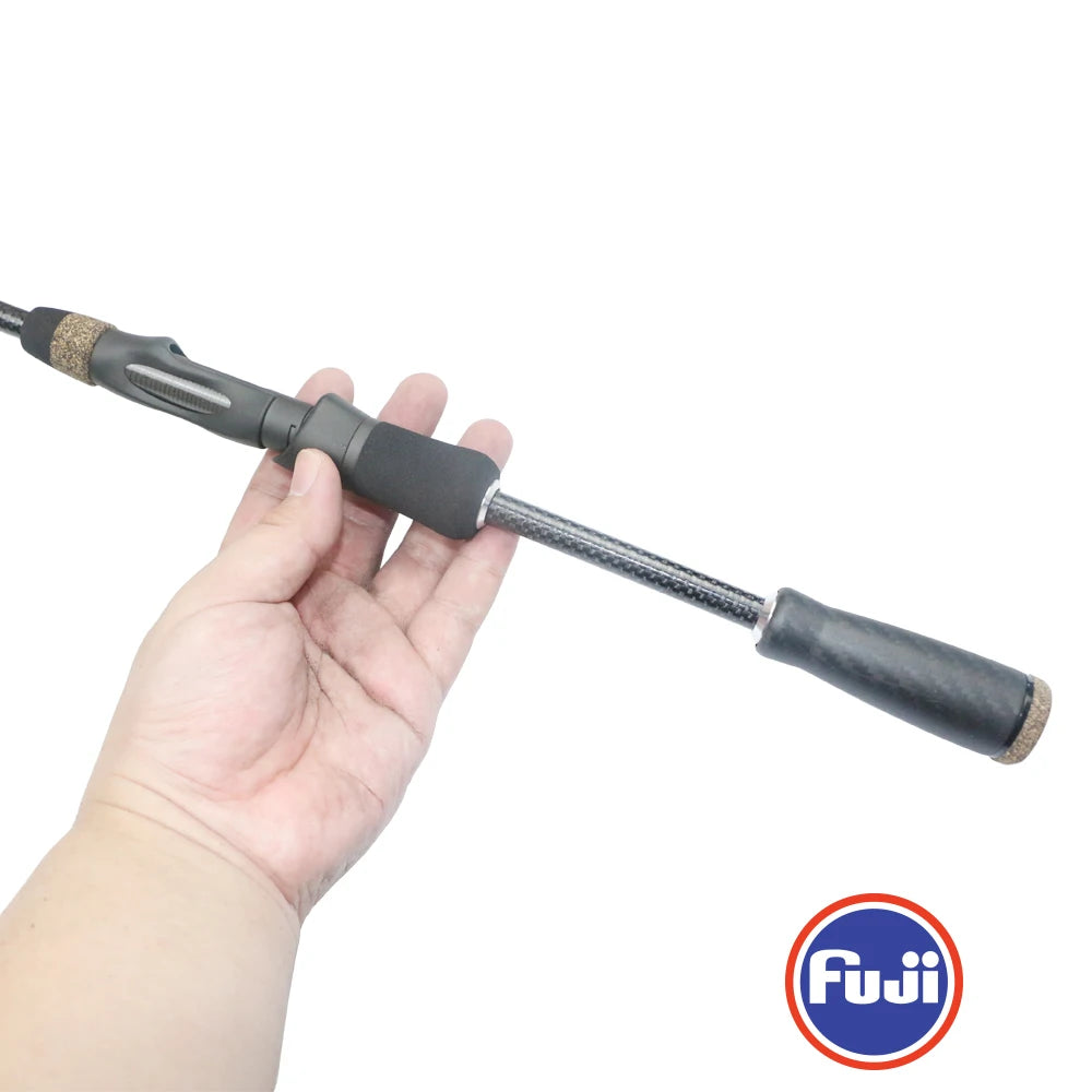 Pro Bomesh 1Set 56.1g Fuji 16# TVS Reel Seat Carbon Fiber Split Grip Butt Grip Spinning Handle Kit DIY Fishing Rod Accessory