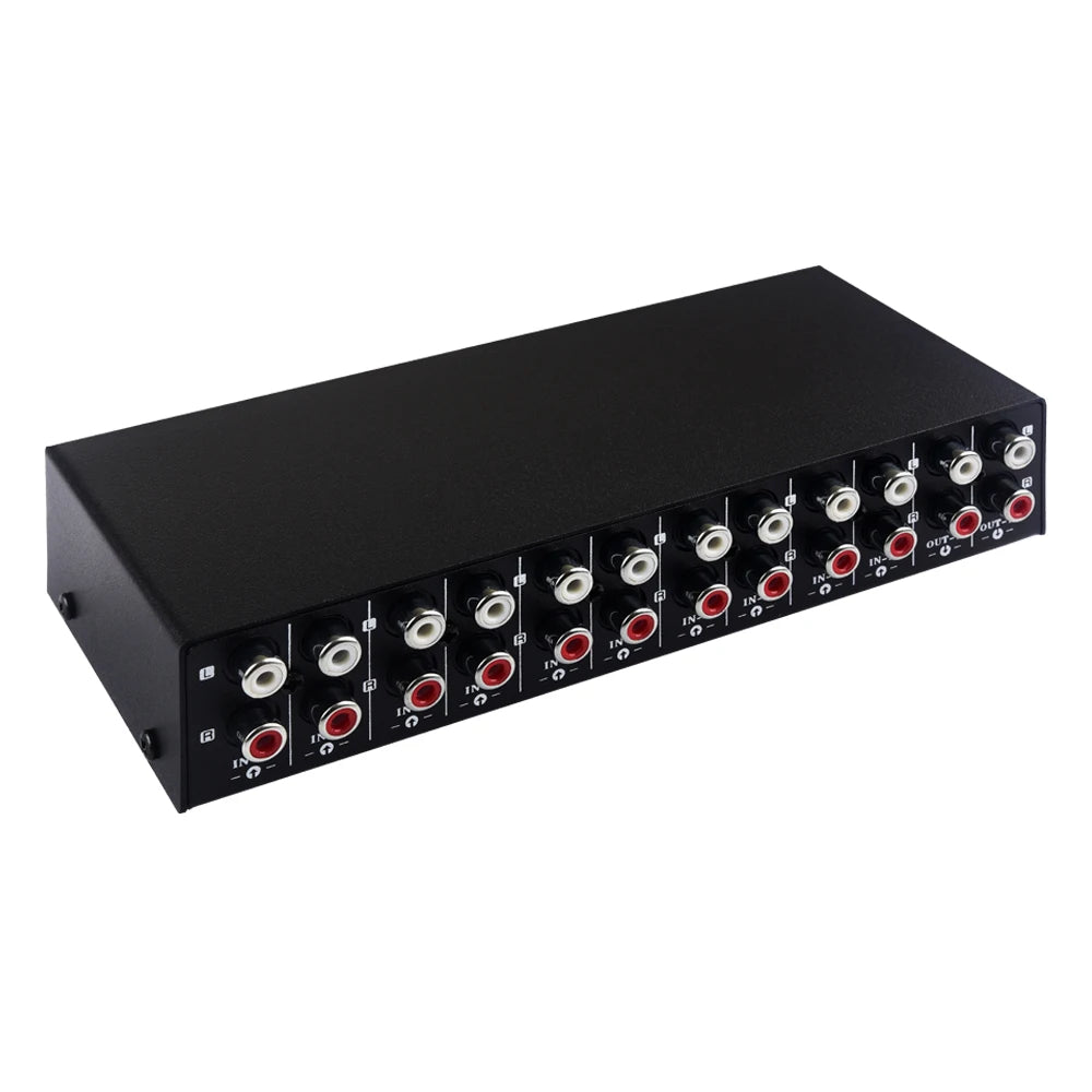10-in 2 or 2-in 10-out audio signal selection switcher\audio switcher\speaker switcher\two-way switch RCA interface