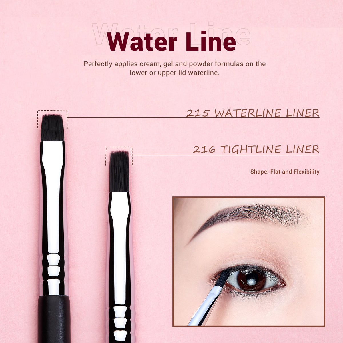 Jessup Eyeliner Brushes set,11pcs Eyeliner Brush Professional,Tapered Angled Flat Ultra Fine Precision Eyeliner Brush set T324