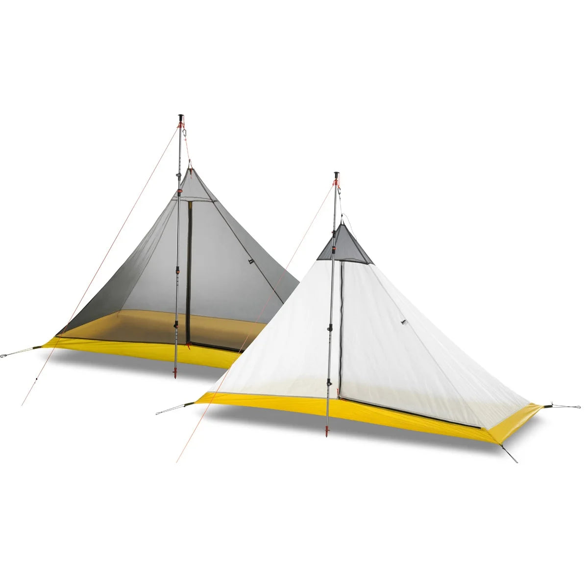 Hikeburger Knot 145cm Ultralight Pyramid 1.45m Rodless Inner Tent 2-4 Person Camping Large Tarp Silicon Coating Outdoor