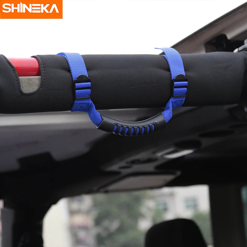 4x4WD Armrest Top Grab Handles Grip Bar Pulling Tab Roll Bar Mount For Jeep Wrangler CJ TJ JK JL Sports Sahara Rubicon