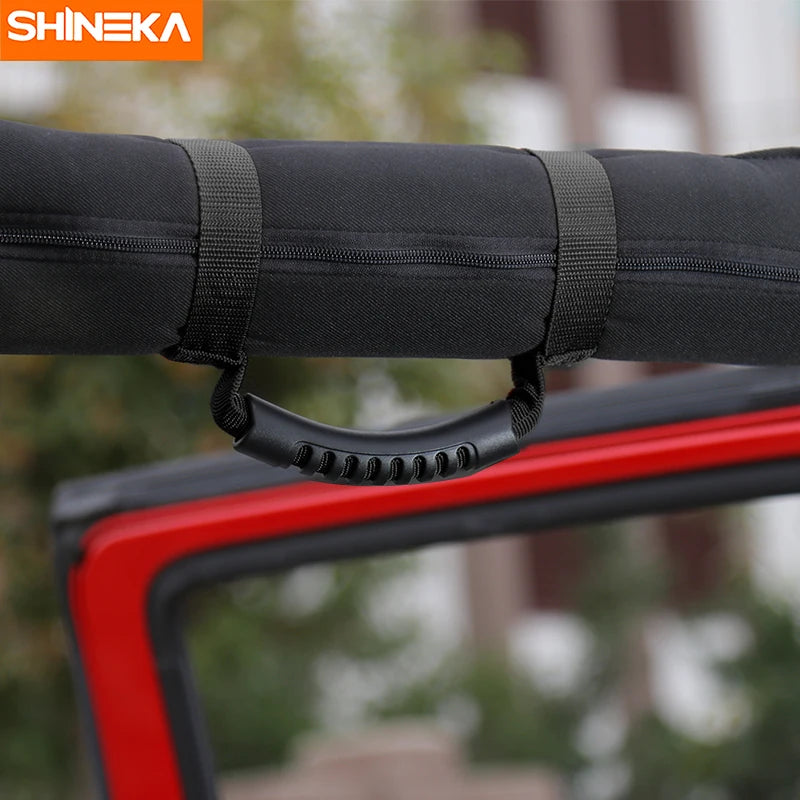 4x4WD Armrest Top Grab Handles Grip Bar Pulling Tab Roll Bar Mount For Jeep Wrangler CJ TJ JK JL Sports Sahara Rubicon