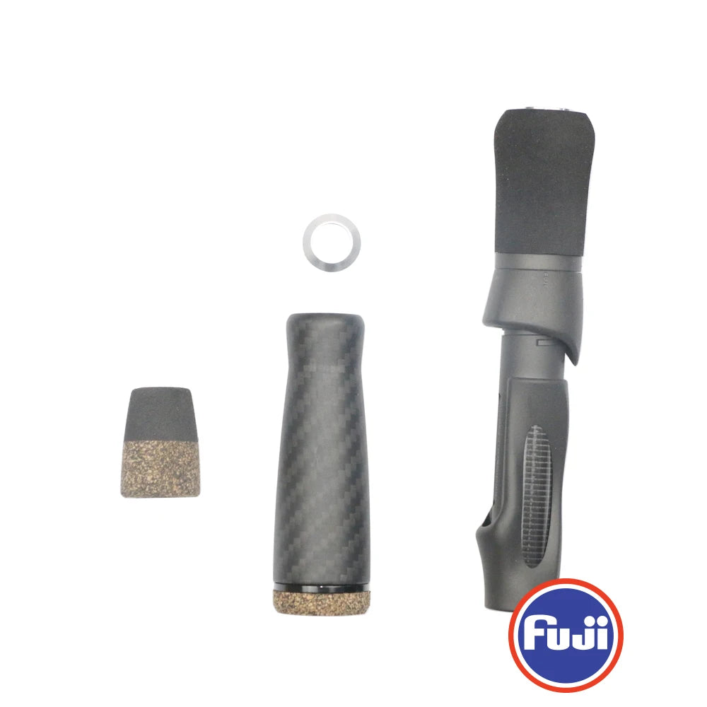 Pro Bomesh 1Set 56.1g Fuji 16# TVS Reel Seat Carbon Fiber Split Grip Butt Grip Spinning Handle Kit DIY Fishing Rod Accessory